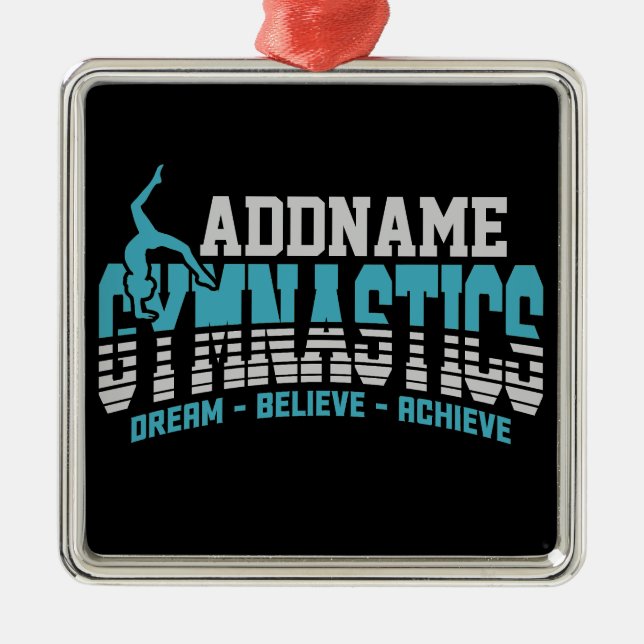 Gymnastik ADD NAME Gymnastik Team Backbike Kickove Ornament Aus Metall (Vorne)