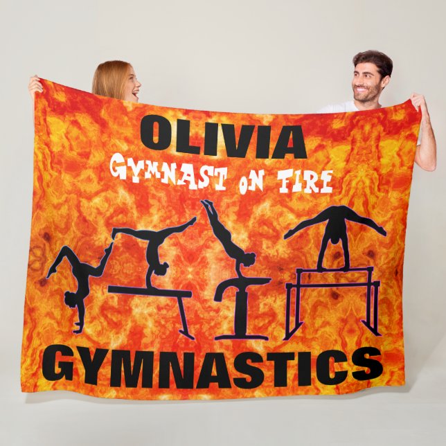 Gymnastik am Feuer - Girls Gymnastik Vlies-Decken Fleecedecke (Beispiel)