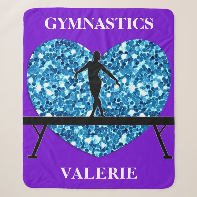 Gymnastik Balance Beam Lila Aquamarin Sherpadecke (Vorderseite)