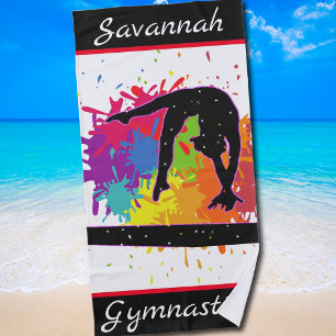 Gymnastik Balance Beam Paint Spritzer Strandtuch