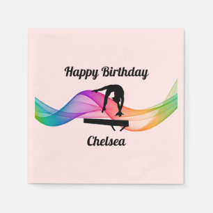 Gymnastik Balance Beam Swirl Geburtstag Napkins Serviette