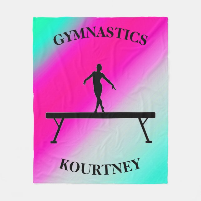 Gymnastik Balance Minze und Fuchsia Fleecedecke (Vorderseite)