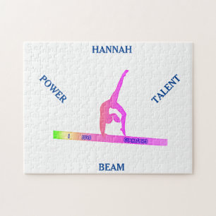 Gymnastik Balance Strahl Puzzle. Personalisierter