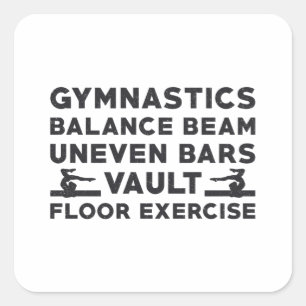 Gymnastik Balanceabstand unübertroffene Bars Vault Quadratischer Aufkleber