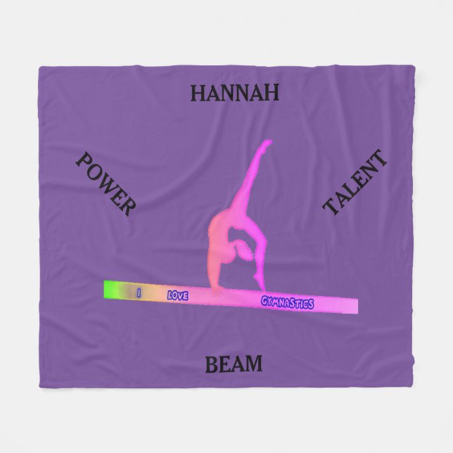 Gymnastik balanciert Balkendecke. Custom. Fleecedecke (Vorderseite (Horizontal))