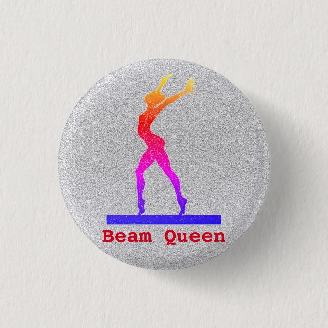 Gymnastik Beam Queen Rainbow Button Buttons (Vorderseite)