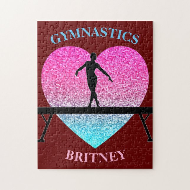 Gymnastik Beam Sparkle Herz Burgund (Vertikal)