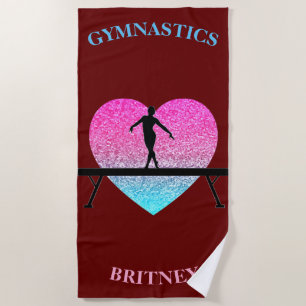 Gymnastik Beam Sparkle Herz Burgund Strandtuch
