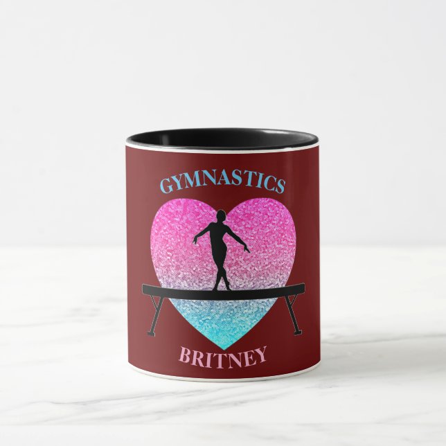 Gymnastik Beam Sparkle Herz Burgund Tasse (Zentrum)