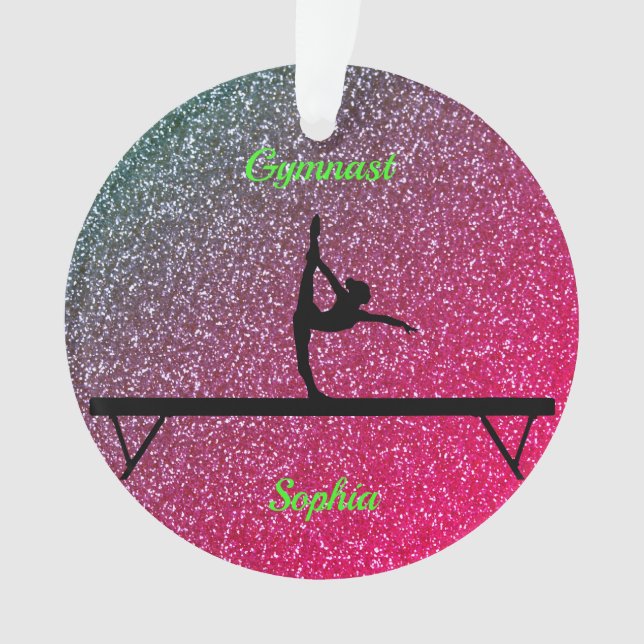 Gymnastik Beam Watermelon Sparkle Ornament (Vorderseite)