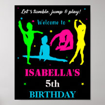 Gymnastik Begrüßungsschild Party Dreh Jump Poster