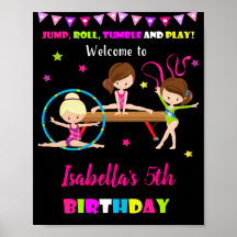 Gymnastik Begrüßungsschild Party Dreh Jump Poster