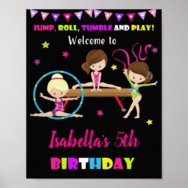 Gymnastik Begrüßungsschild Party Dreh Jump Poster (Vorne)