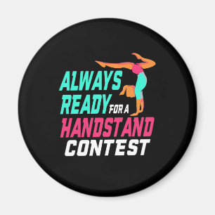 Gymnastik bereit für einen Handstand-Wettbewerb Magnet