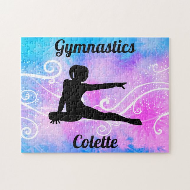 Gymnastik Blau und Lila Rätsel (Horizontal)