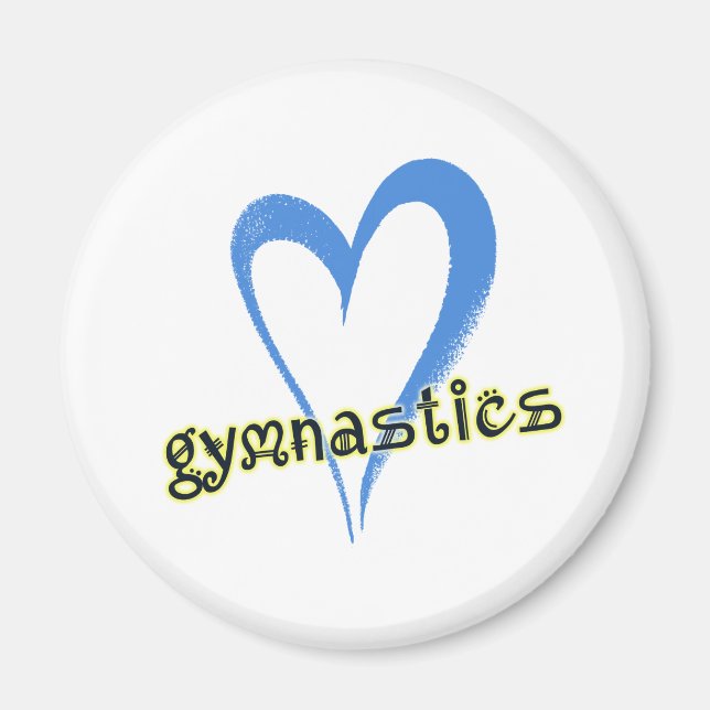 Gymnastik blaues Herz Magnet (Vorne)