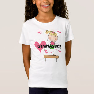 GYMNASTIK - blonde Mädchen-Schwebebalken-T-Shirts T-Shirt