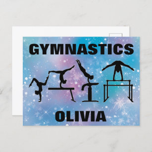 Gymnastik Blue Glam Postkarte