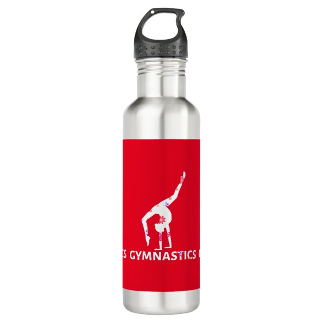 Gymnastik Blume Power Handstand Edelstahlflasche (Vorderseite)