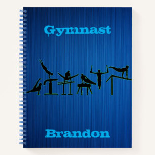 Gymnastik Boys Blue Personalisiert Notizbuch