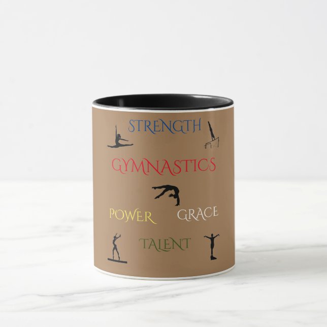 GYMNASTIK BROWN/SCHWARZ ZWEI TONE TASSE. TASSE (Zentrum)
