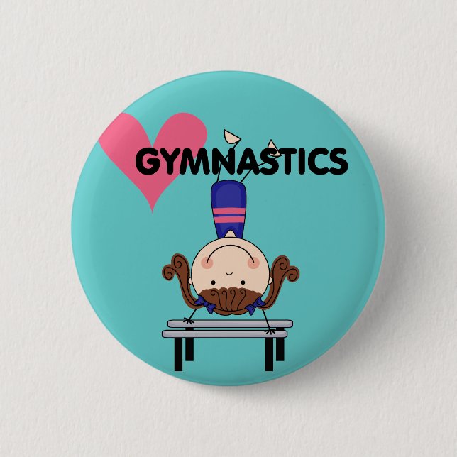 GYMNASTIK - brünette MädchenHandstands Button (Vorderseite)