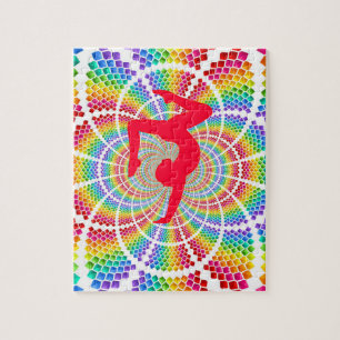 Gymnastik bunter Puzzle für Mädchen.