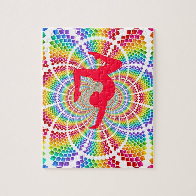 Gymnastik bunter Puzzle für Mädchen. (Vertikal)