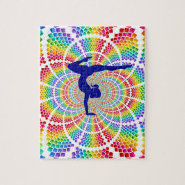 Gymnastik bunter Puzzle für Mädchen.