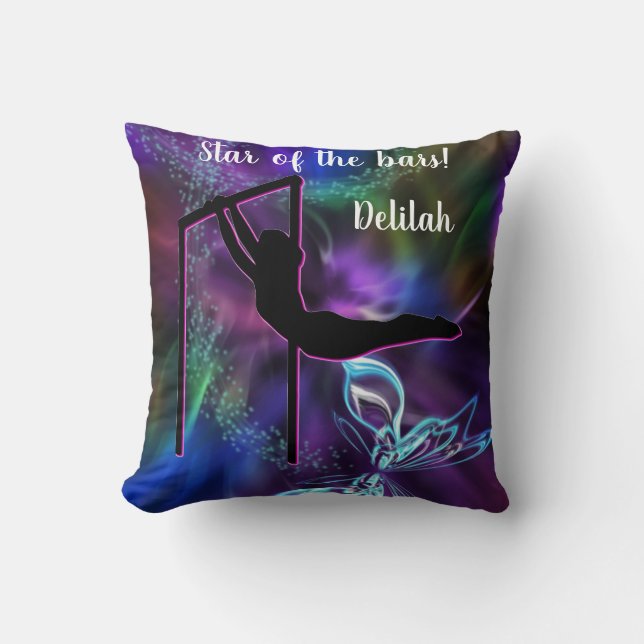 Gymnastik Butterfly Star der Bars Personalisiert Kissen (Vorderseite)