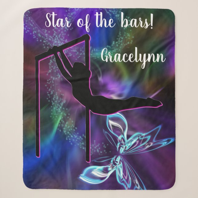 Gymnastik Butterfly Star der Bars Personalisiert Sherpadecke (Vorderseite)