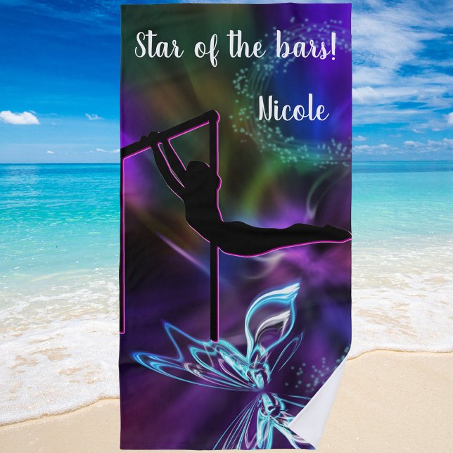 Gymnastik Butterfly Star der Bars Personalisiert Strandtuch (Von Creator hochgeladen)