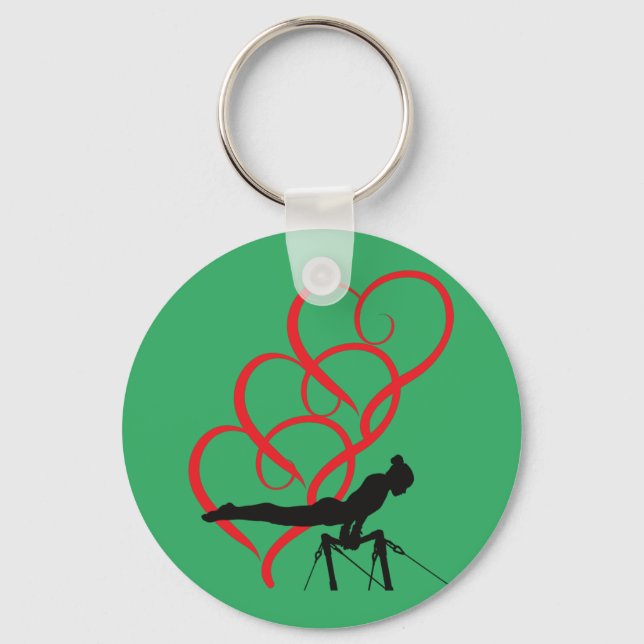 Gymnastik Button Schlüsselanhänger. Schlüsselanhänger (Vorderseite)