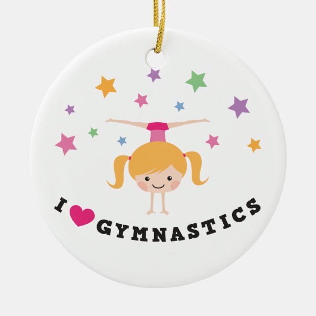 Gymnastik-Cartoonmädchen der Liebe I, das Keramik Ornament (Vorne)