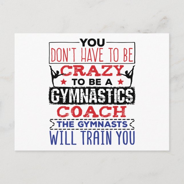 Gymnastik Coach Funny Apprecive Geschenk Crazy Postkarte (Vorderseite)