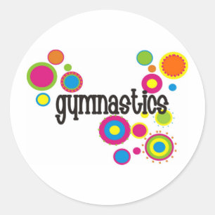 Gymnastik-coole Polka-Punkte Runder Aufkleber