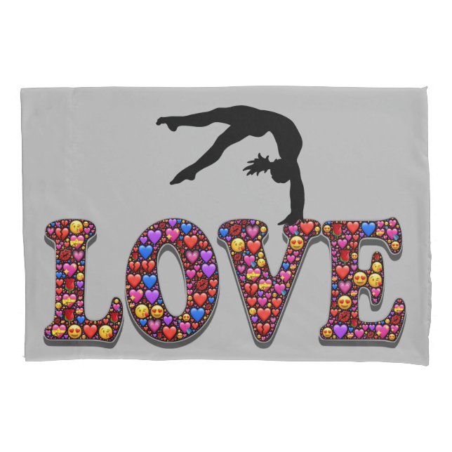 Gymnastik Emoji Liebe Pillowcase Kissenbezug (Vorderseite)