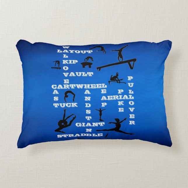 Gymnastik Fähigkeiten Crosswords Blue Pillow / Nam Dekokissen (Vorderseite)