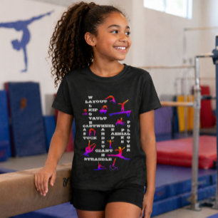 Gymnastik Fähigkeiten Crosswords Rainbow Gymnast T-Shirt