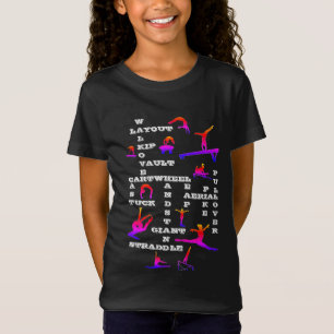 Gymnastik Fähigkeiten Crosswords Rainbow Gymnast T-Shirt