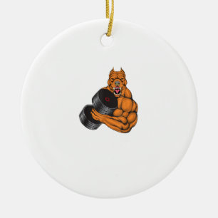 Gymnastik-Fitness Pit Bull Gym - Gewichtheben Keramik Ornament
