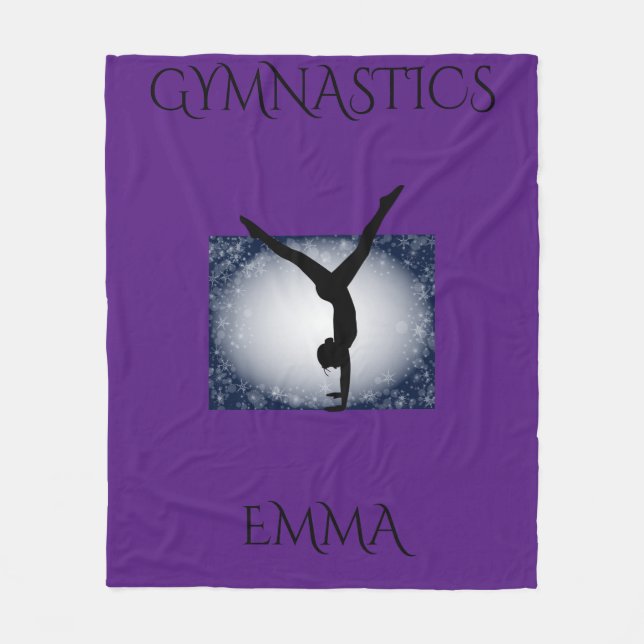Gymnastik Fleecedecke mit personalisiertem Namen. (Vorderseite)