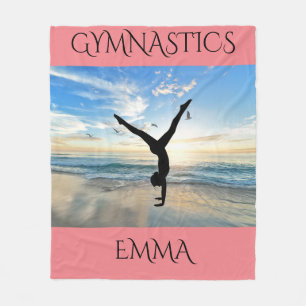Gymnastik Fleecedecke mit personalisiertem Namen.