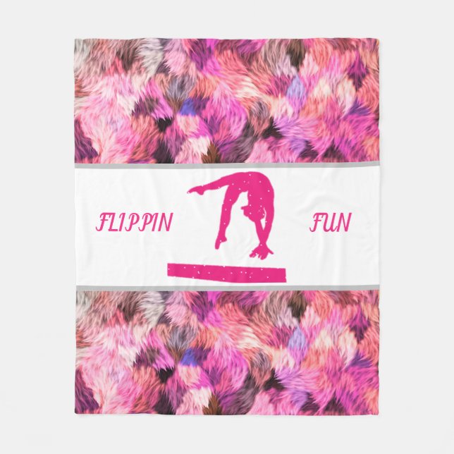 GYMNASTIK "FLIPPIN FUN" FLEECE BLANKET. (Vorderseite)
