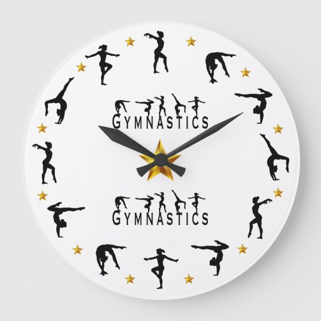 Gymnastik - Frauen Große Wanduhr (Vorderseite)