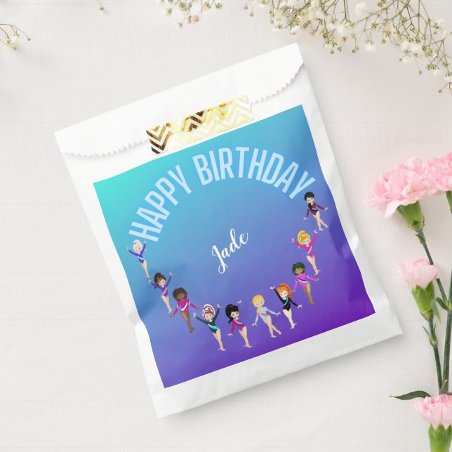 Gymnastik Freunde "Happy Birthday" Türkis Geschenktütchen (Versiegelt)