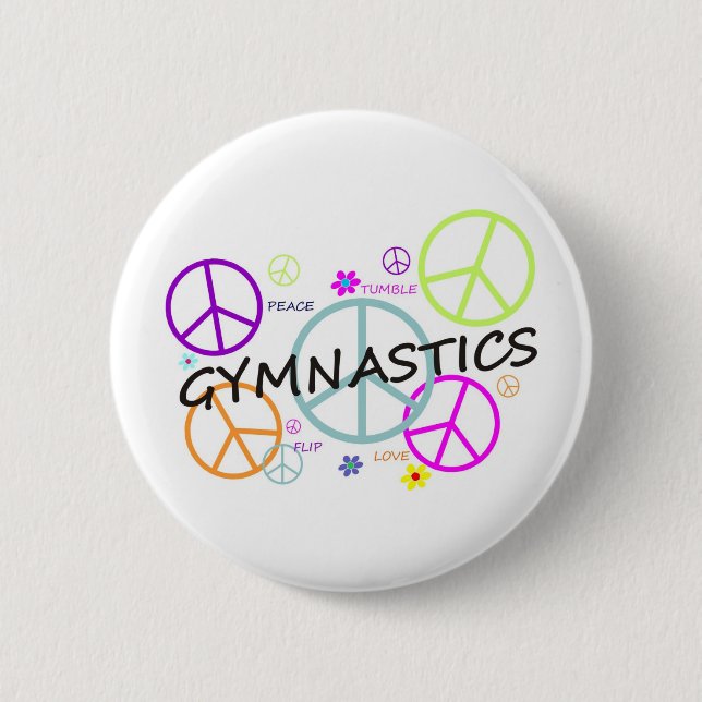 Gymnastik-Friedenszeichen Button (Vorderseite)