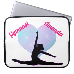 Gymnastik für Mädchen - ganz in heiß rosa / weiß Laptopschutzhülle