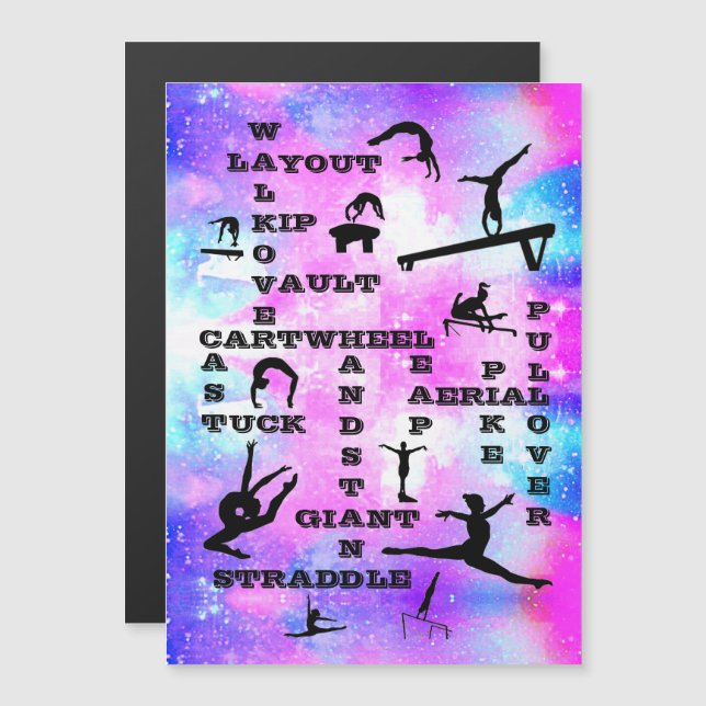 Gymnastik für Mädchen - Magnetkarte (Vorne/Hinten)
