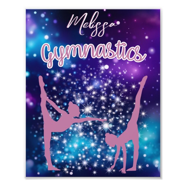 Gymnastik Galaxy Lila Türkis Personalisiert Fotodruck (Vorne)